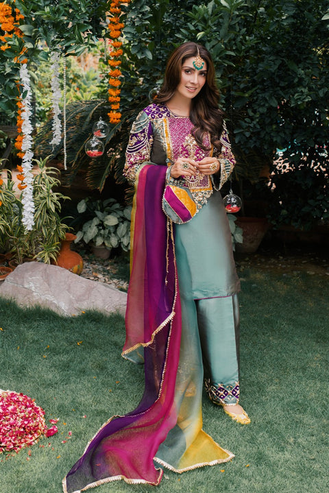 Asim Jofa Rang E Noor Pakistani Lawn Silk Dress - db24227